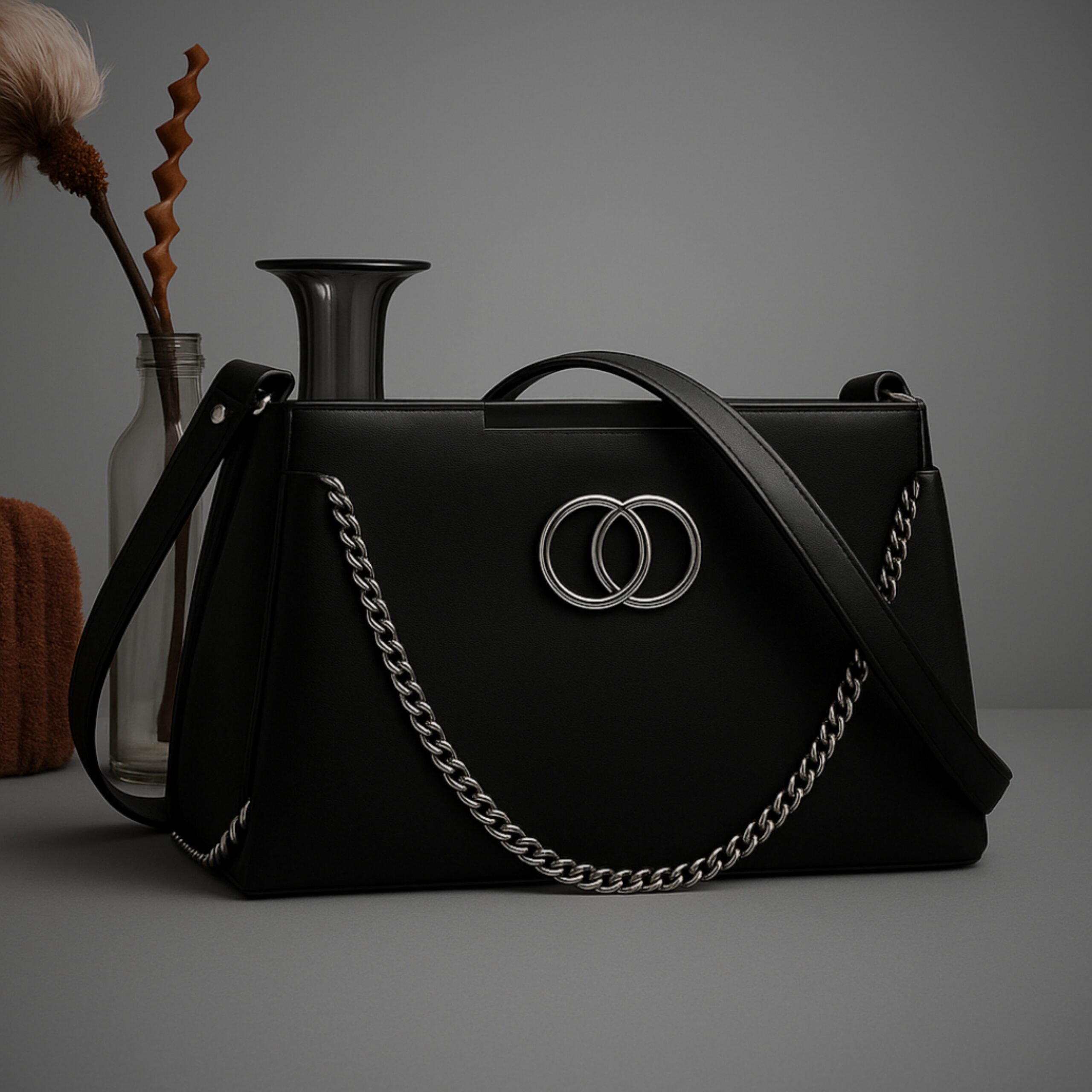 Noir Chain Shoulder Bag